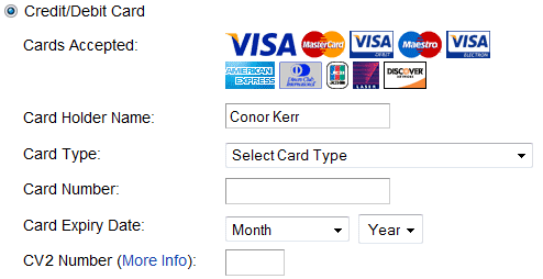 typ kreditní karty