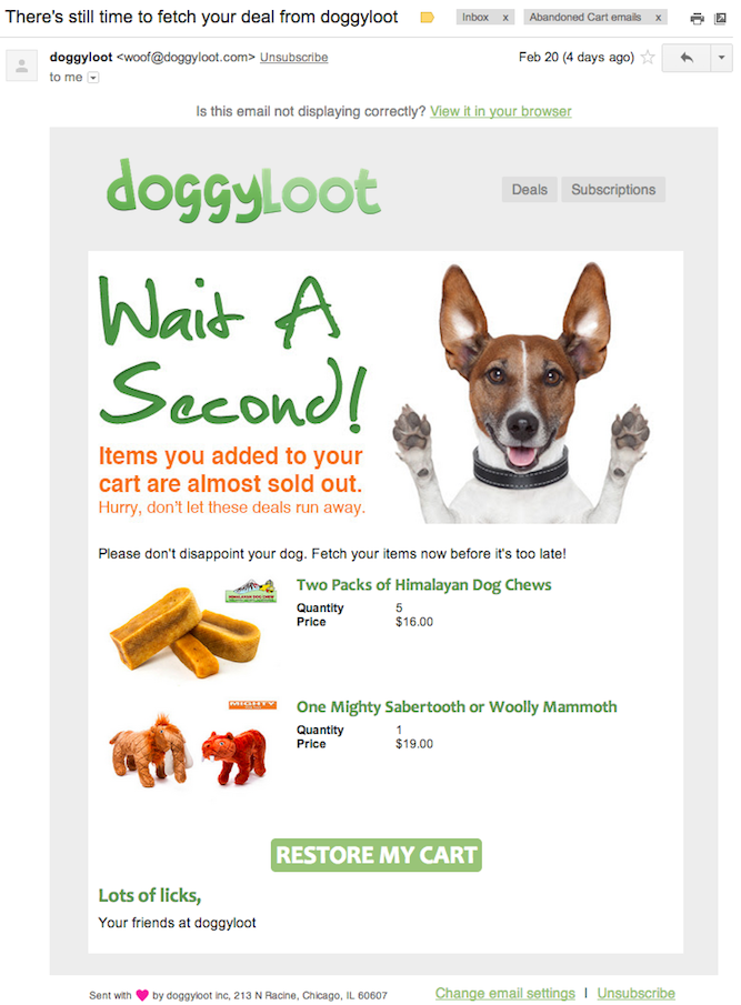 Doggyloot email