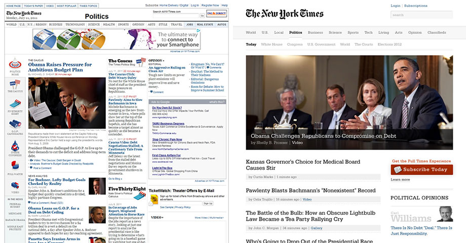 Redesign New York Times online od Andyho Rutledge